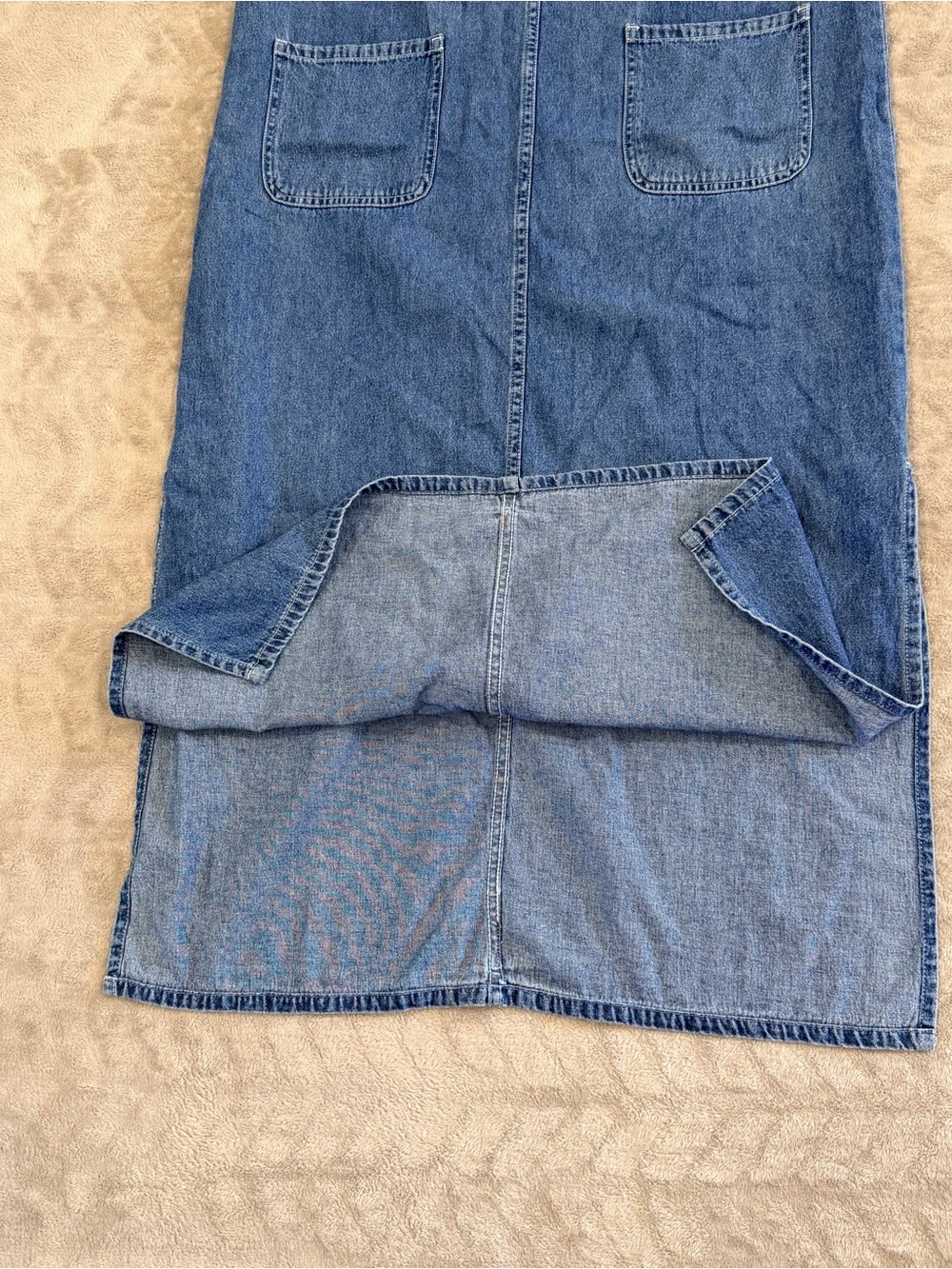 Carriage Court Sport Vintage Denim Jumper MIDI Dress 90s Grunge Indie Size S - Picture 5 of 6